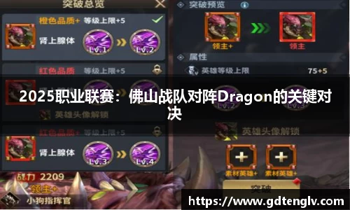 2025职业联赛：佛山战队对阵Dragon的关键对决